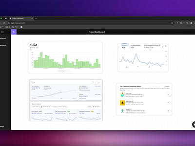 Kaptr.me - Example ProjectDashboard arc dashboard design interface kaptr kaptr.me management project ui ux