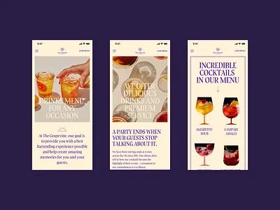 Mobile Bar website clean design dribbble drinks purple ui ux webdesign website