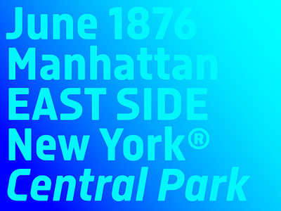 Isotonic Typefaces branding centralpark eastside font graphic design manhattan newyork type typography