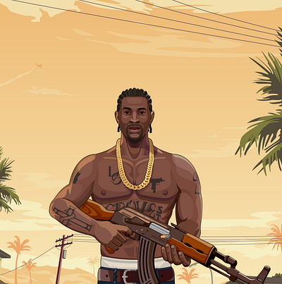 GTA San Andreas - CJ art character design gta illustration illustrator vector