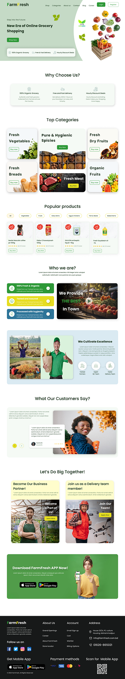 grocery landing page ui