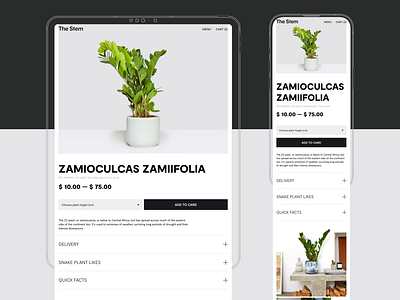 The Stem cart cat commerce e commerce ecommerce mobile plant resizes shop