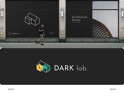 DARK lab ◼︎ 3d logo architecture logo building logo construction logo house logo interior logo logo design module houses module logo