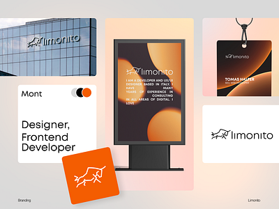limonito 🐂 animal logo bull logo clean logo dev logo development studio line logo orange simple logo