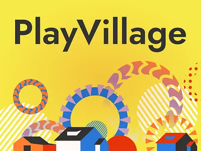 sunny village illustration vector