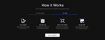 Dark-themed & Unique How it works Section Web Design