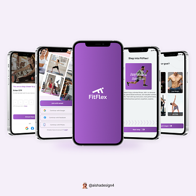 Fitflex Fitness App app fitness app fitness onboarding mobile app mobile ui onboarding screen