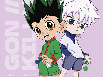 Gon & Killua character characterdesign digitalillustration gon hunterxhunter illustration killua