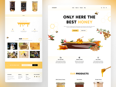 HOONEY - Shopify Design Concept homepage honey landingpage shop shopify store template theme ui web