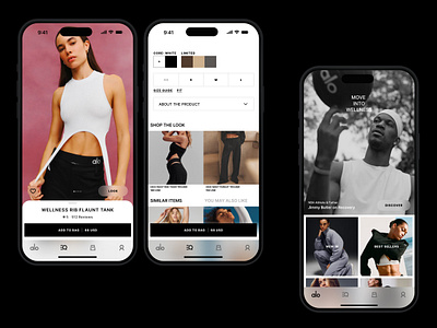 ALO YOGA - Mobile App Concept alo app clothing e commerce ios mobile product product card shop shopping sportwear ui ux yoga