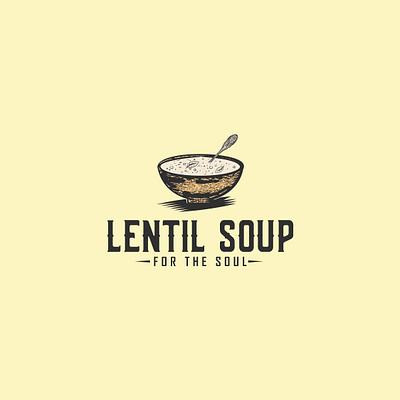 Vintage Soup Bowl Logo abstract logo bowl bowl logo business logo graphic design lentil lentil soup logo logodesign minimal logo soup logo spoon logo vintage logo