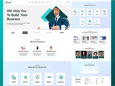 Landing Page For IT Company figma graphic design ui web design