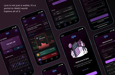 Lyra - crypto wallet crypto figma graphic design logo mobile app ui user experience user interface vector
