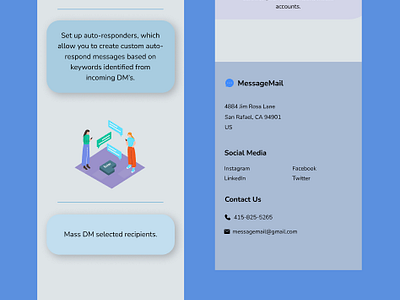 MessageMail Mobile Version aesthetic blue branding design figma fun illustration mobile modern simple typography ui ux