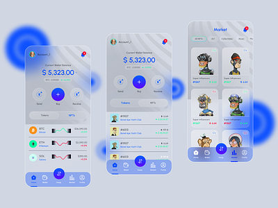 NFT Wallet App Design app app design application design design figma design illustration interface design mobile app mobile app design mobile application nft mobile app ui ui design user interface design ux design