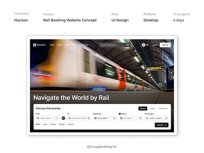Rail Booking Website Concept 3d animation branding design graphic design illustration logo motion graphics ui vector