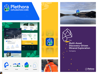 Full branding for Plethora Exploration branding concepts graphic design logo sketching