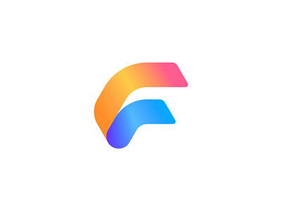 Vibrant Flow F – Logo Concept // For SALE arrows branding bright colorful colors f flow fold geometric gradient graphic design letter f logo mark rounded sign vibrant vivid