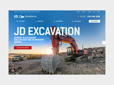 JD Excavation design digger excavation excavator figma portfolio product soil truck ui ux webdesign