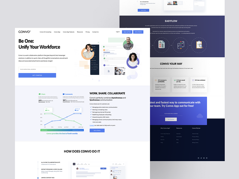 Convo Website collaboration collaboration platform follow web design website workforce