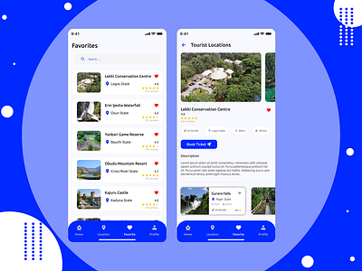 Favorites UI Design app daily ui design design challenge favorite page graphic design location design travel typography ui ux vector