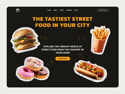 Food Delivery Website animation burger delivery ecommerce fast food food food delivery minimal motion product restaurant ui ui design ux web design website