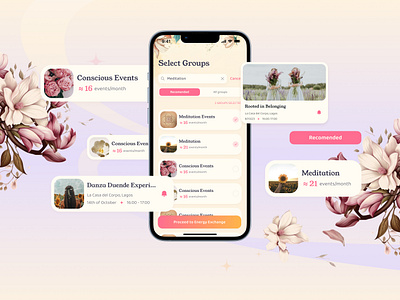 Application Design for Yoga and Meditation App ai illustration branding calm digital graphic design health health app design health design healthcare interface meditation mobile mobile app product relax startup therapy app ui user experience yoga