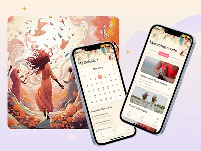 Yoga and Meditation App ai illustration branding digital graphic design health healthcare illustration interface meditation mobile mobile app product startup ui user experience yoga