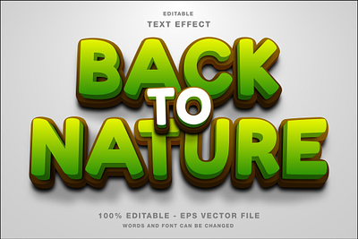 Back to Nature Editable 3D Text Effect Vector 3d 3d text branding design editable text game game title gaming graphic design illustration logo logo type mockup nature template text effect typography vector