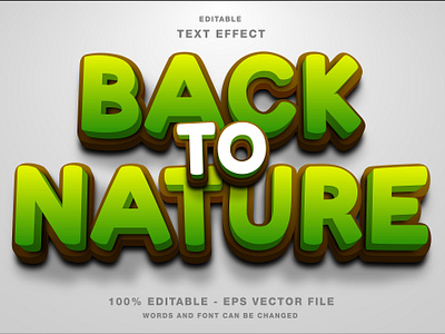 Back to Nature Editable 3D Text Effect Vector 3d 3d text branding design editable text game game title gaming graphic design illustration logo logo type mockup nature template text effect typography vector