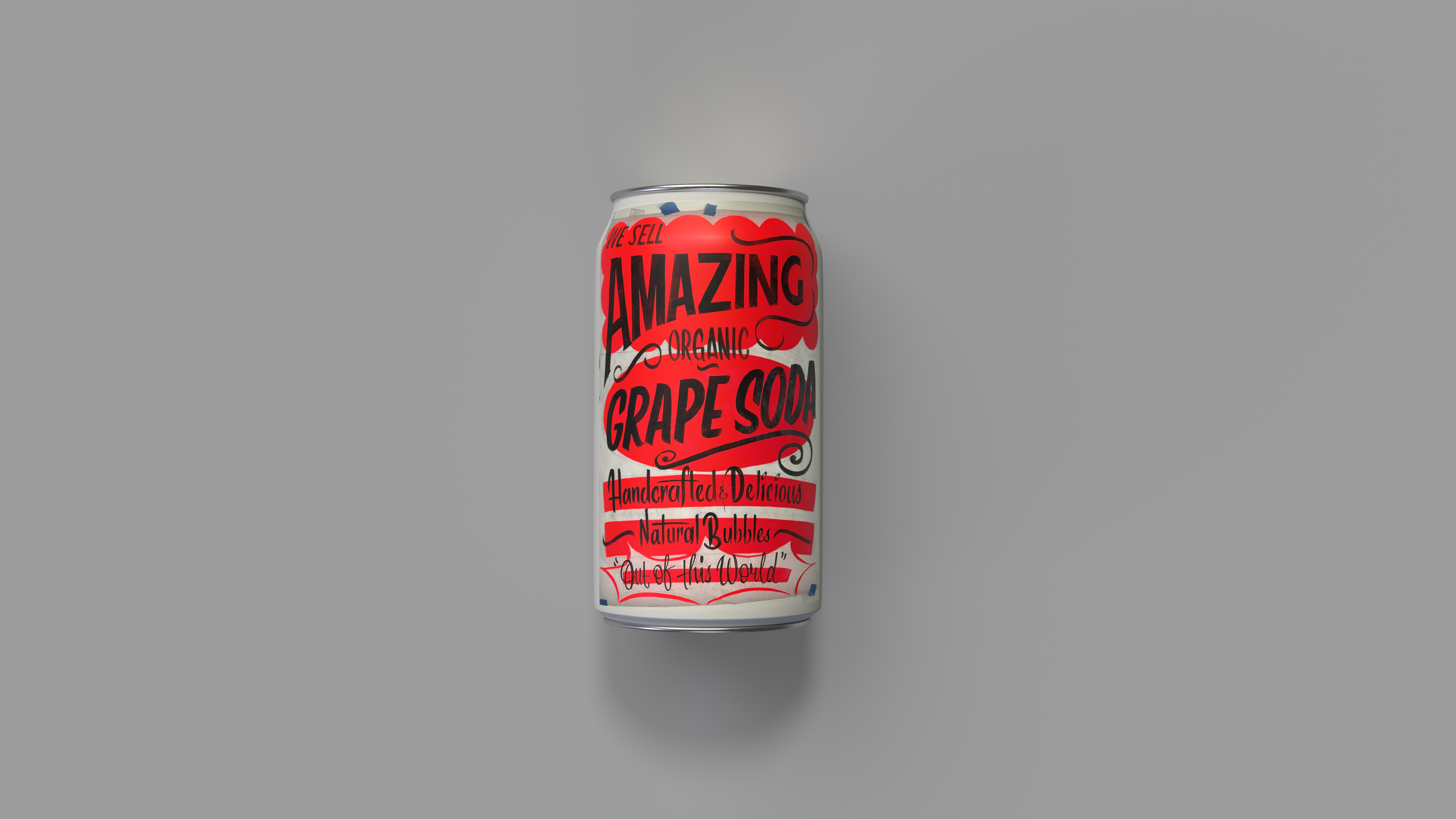 Electroshock Soda branding can lettering packaging packaging design sign painting typography