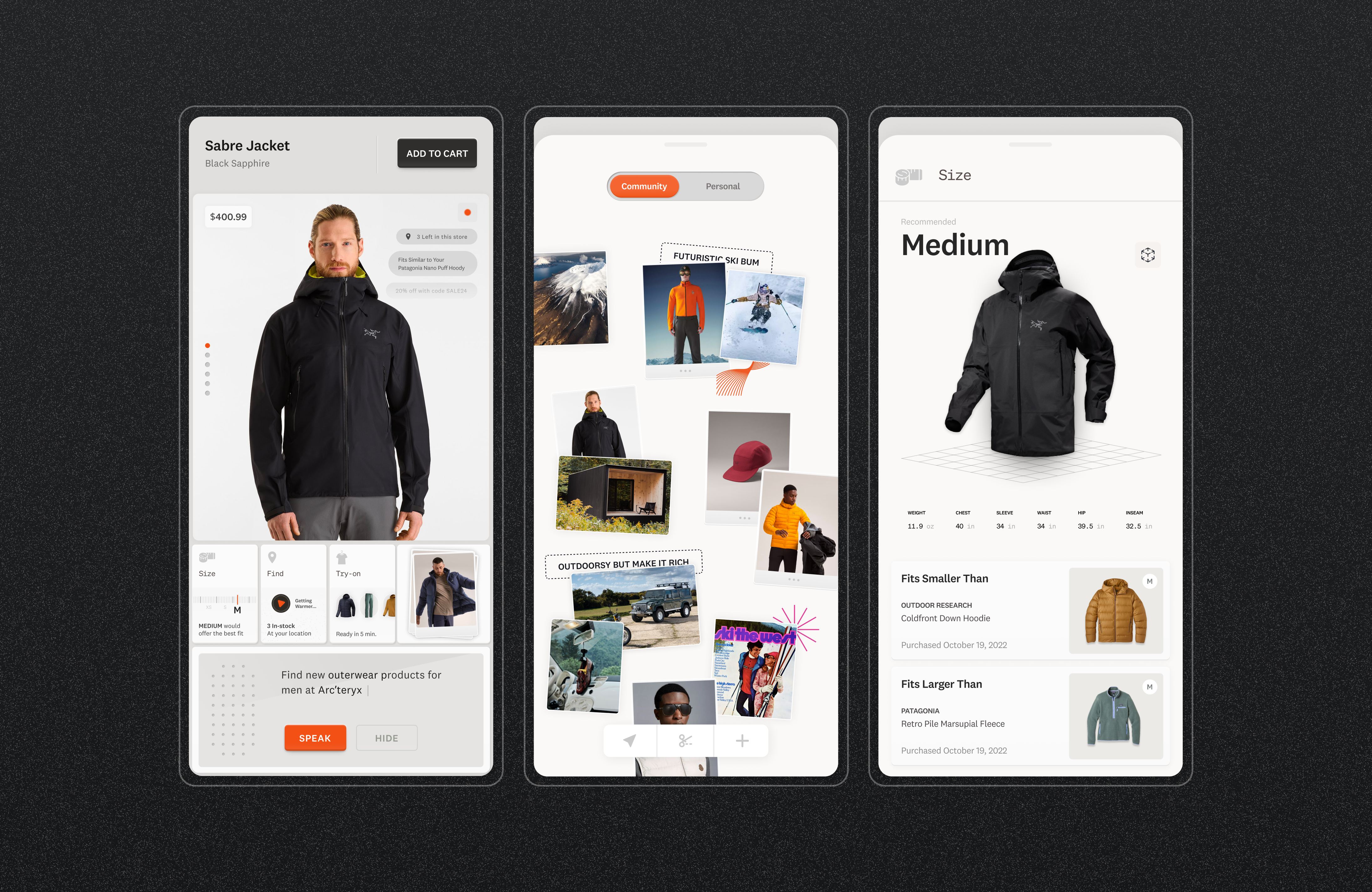 Shopping Experience ai app clothing collaborate design ecommerce moodboard product design shopping store ui ux voice