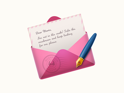 Princess Letter icon letter mail mario nintendo pen princess princess peach