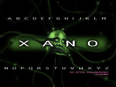 XANO Original Font branding brutalism custom font cyber font font design fonts futurism graphic design ui