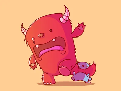 The little monster bites cartoon cartoon monster cute cute cartoon monster cute monsters illustration monster illustration monsters
