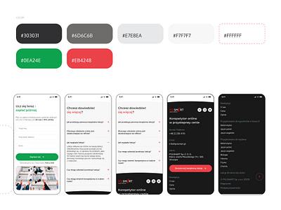 Mobile landing page. PolSmart branding color palette design education faq footer graphic design landing mobile poland red ui ux web website
