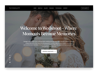 Wedshoot landing page agency bride clean design elegant event invitation landing page marriage minimal planner ui ux website wedding wedding agency wedding organizer wedding photography wedding planner wedding website