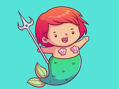 Cute mermaid cartoon cartoon illustration cartoon mermaid cute mermaid illustration mermaid wild