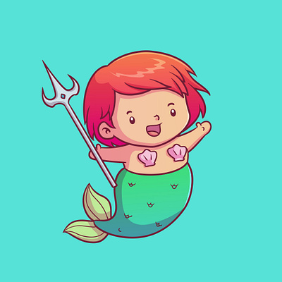 Cute mermaid cartoon cartoon illustration cartoon mermaid cute mermaid illustration mermaid wild