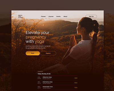 PREGGOYOGA STUDIO DESKTOP branding designsystem ui uidesign web webdesign yoga