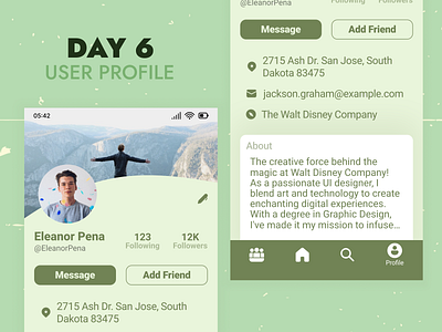 Day 6 - User Profile graphic design ui uidesign ux