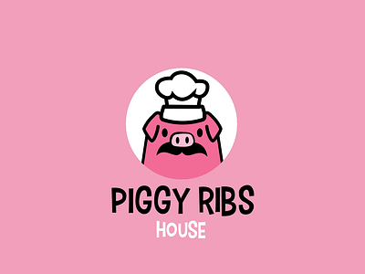 🐷Logo Animations - Piggy Ribs House 2d 2d animation after effects animation branding icon animation intro logo logo animation logo reveal motion design motion graphics restaurant logo animation