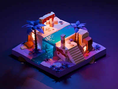 Mysterious Ruins 3d 3d art blender design graphic design illustration isometric low ploy lowpolyart model motion graphics polygon polygonrunway render ruins tutorial