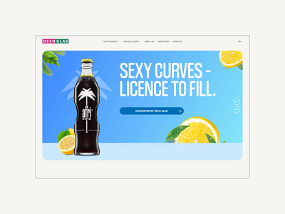 DECO GLAS. Main page animation corporate design experience interface motion graphics ui ux
