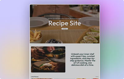 Gourmet - Recipe Web Design landing page product design ui web design