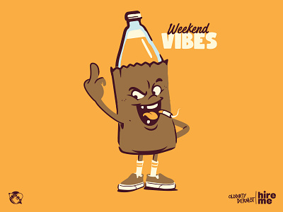 Weekend Vibes beer character design graphics illustration t shirt design tee design vans vector vector design weekend