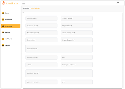 Create Shipment > Form branding looking for feedbac