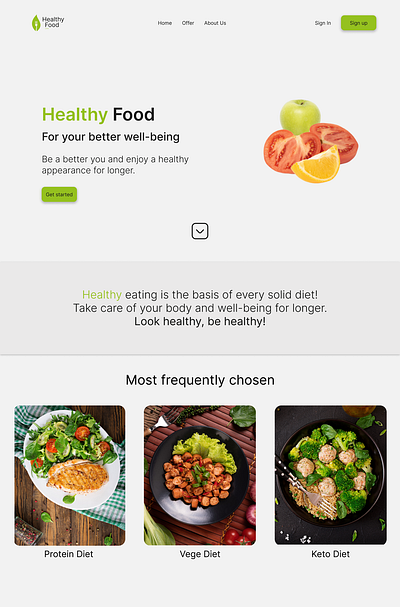 Healthy Food - Landing Page food graphic design healthy food ui