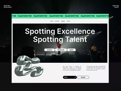 A TalentSpotter Landing Page animation branding design desire agency event graphic design homepage illustration landing landing page logo motion graphics talent ui web web interaction website