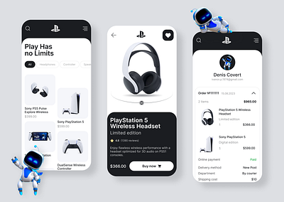 Sony PlayStation Store App app application branding design development e commerce figma hero screen illustration logo playstation shop sony store ui uxui